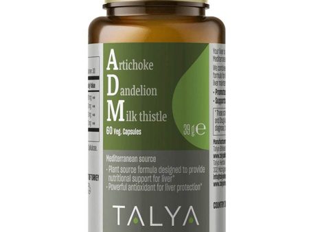 ADM (Artichoke Dandelion Milk Thistle), Liver Support, 60 Vegetarian Capsules, Talya Herbal For Sale