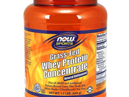 Grass-Fed Whey Protein Concentrate Powder - Natural Unflavored, 1.2 lb, NOW Foods For Cheap