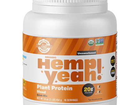 Hemp Yeah! Plant Protein Blend Drink Mix, Organic, Unsweetened, 16 oz, Manitoba Harvest Hemp Foods Supply