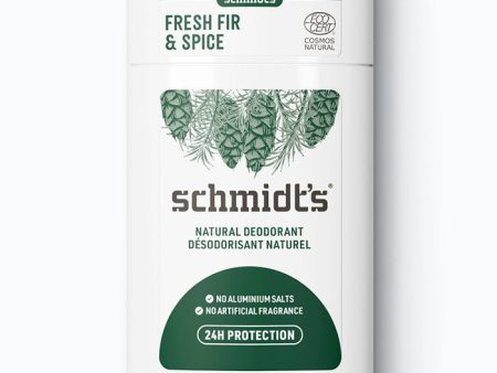 Deodorant Stick, Fresh Fir & Spice, 2.65 oz, Schmidt s Deodorant Online Sale