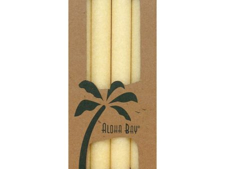 Palm Tapers 9 Inch, Unscented, Cream, 4 Candles, Aloha Bay on Sale