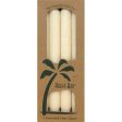 Palm Tapers 9 Inch, Unscented, Ivory, 4 Candles, Aloha Bay Supply