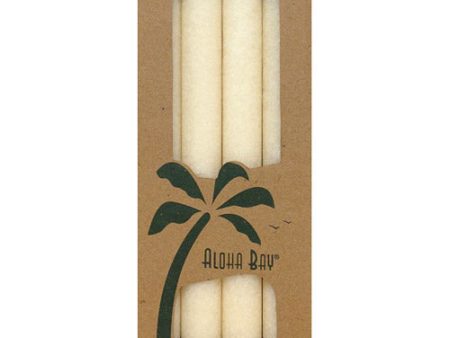 Palm Tapers 9 Inch, Unscented, Ivory, 4 Candles, Aloha Bay Supply