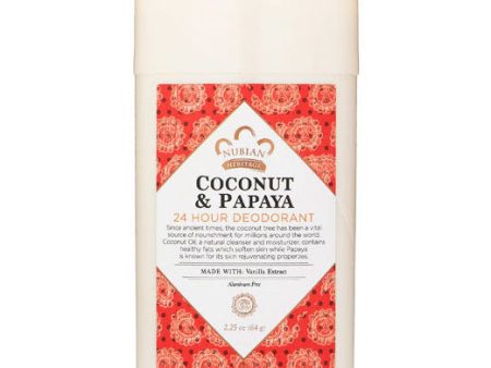 Coconut & Papaya 24 Hour Deodorant, 2.25 oz, Nubian Heritage For Discount