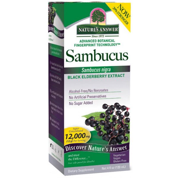 Sambucus Black Elderberry Extract Liquid - Original, 4 oz, Nature s Answer For Cheap