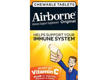 Airborne Chewable Tablets - Citrus, Immune Support Supplement, 32 Tablets Hot on Sale