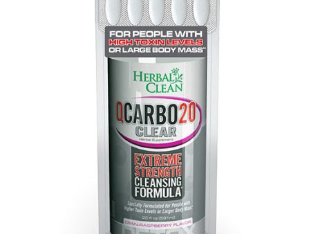 QCarbo Clear 20 Cran-Raspberry, 20 oz, Herbal Clean Detox For Cheap