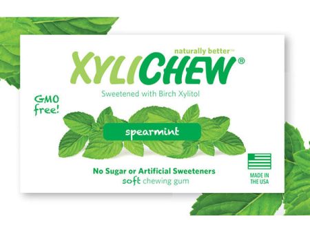 XyliChew Sugar Free Chewing Gum, Spearmint, 60 Pieces on Sale