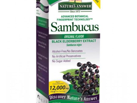 Sambucus Black Elderberry Extract Liquid - Original, 8 oz, Nature s Answer For Cheap