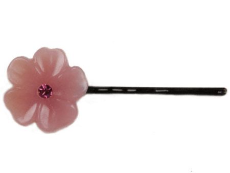 Milky Flower Bobby Pin - Begonia - Pink, 2 ct Per Card, DiPrima Beauty Discount