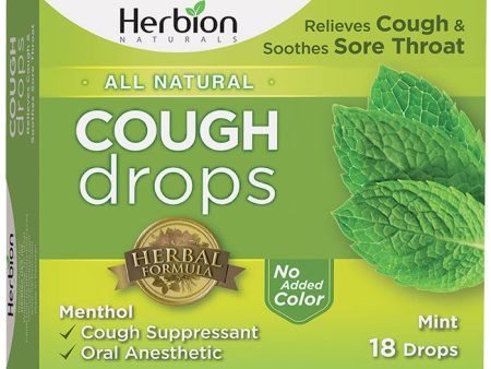 All Natural Cough Drops - Mint, 18 Drops, Herbion Hot on Sale