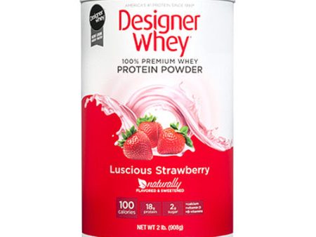 100% Premium Whey Protein Powder, Stawberry, 2 lb, Designer Whey For Cheap