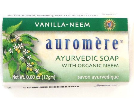 Ayurvedic Bar Soap Travel Size, Vanilla-Neem, 0.6 oz, Auromere For Sale