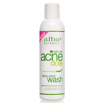 Natural Acnedote Deep Pore Wash, Acne Facial Cleanser, 6 oz, Alba Botanica Online now