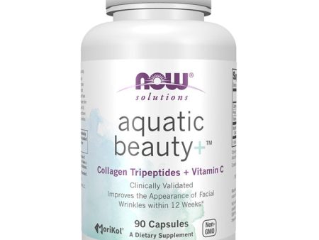 Aquatic Beauty+, Collagen Tripeptides + Vitamin C, 90 Capsules, NOW Foods on Sale