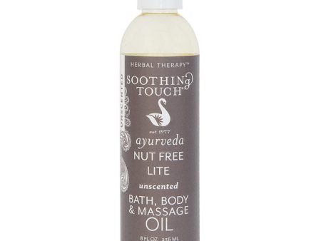 Bath, Body & Massage Oil, Nut Free Lite Unscented, 8 oz, Soothing Touch Supply