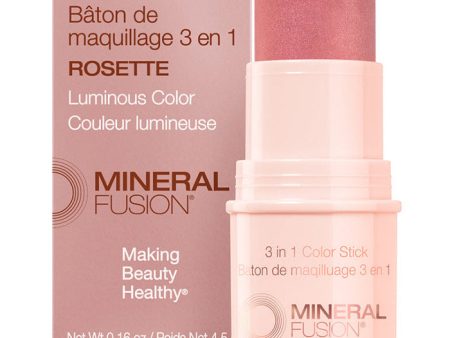 3-in-1 Color Stick - Rosette, 0.18 oz, Mineral Fusion Cosmetics Discount