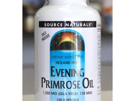 Evening Primrose Oil 1350 mg (GLA 135 mg) Hexane-Free, 120 Softgels, Source Naturals Fashion