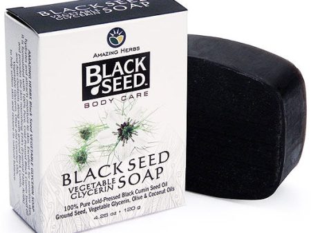 Black Seed Vegetable Glycerin Soap Bar, 4.25 oz, Amazing Herbs Fashion