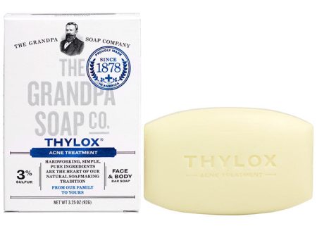 Thylox Acne Treatment Soap with Sulfur, 3.25 oz, Grandpa s Brands Supply