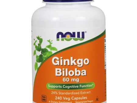 Ginkgo Biloba 60 mg, Standardized Extract, Value Size, 240 Veg Capsules, NOW Foods Cheap