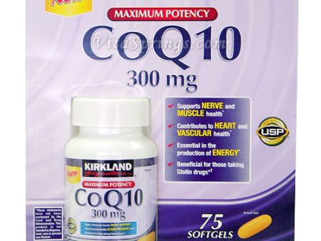 Kirkland Signature CoQ10 300 mg (Coenzyme Q10), 100 Softgels Hot on Sale