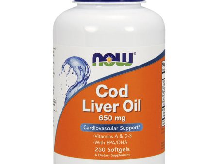 Cod Liver Oil 650mg 250 Softgels, NOW Foods Online now