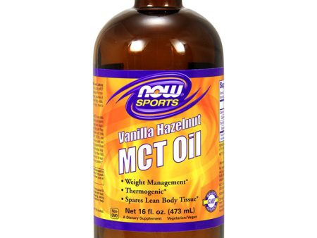 MCT Oil Liquid - Vanilla Hazelnut, 16 oz, NOW Foods Cheap