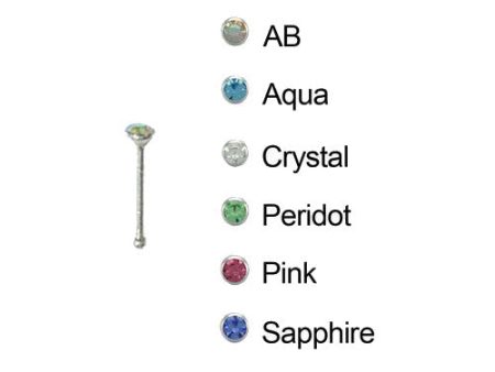 18 Gauge Sapphire Jeweled Nose Bone, Glow Industries on Sale