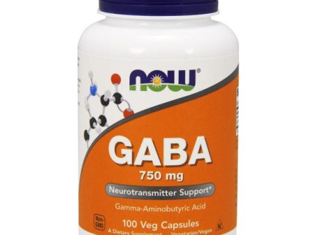 GABA 750 mg, 100 Vcaps, NOW Foods Online now