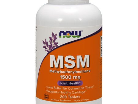 MSM (Methylsulphonylmethane) 1500mg Vegetarian 200 Tabs, NOW Foods Supply