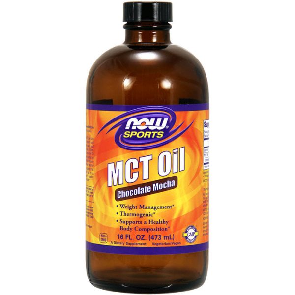 MCT Oil Liquid - Chocolate Mocha Flavor, 16 oz, NOW Foods For Cheap