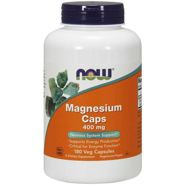 Magnesium Caps 400 mg, 180 Veg Capsules, NOW Foods Online now