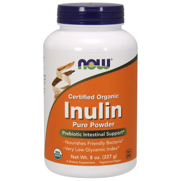 Inulin Pure Powder, Certified Organic, 8 oz, NOW Foods Online