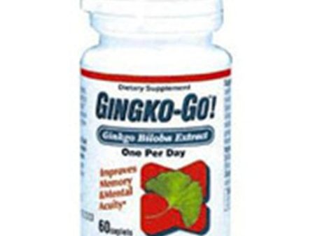 Ginkgo-Go! Ginkgo Biloba Extract 120mg 60 caplets, Wakunaga Kyolic Supply