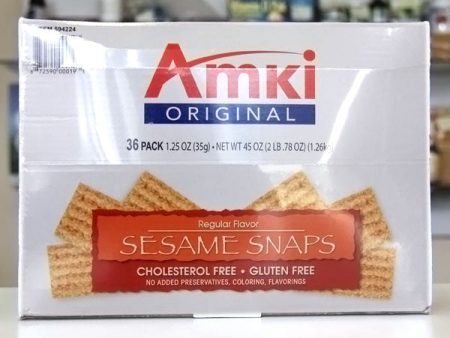 Amki Original Sesame Snaps, Regular Flavor, 36 Pack (45 oz) Hot on Sale