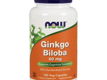 Ginkgo Biloba 60 mg, Standardized Extract, 120 Vegetarian Capsules, NOW Foods Online