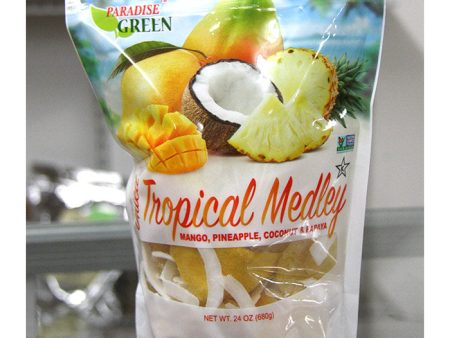 Paradise Green Dried Tropical Medley (Mango, Pineapple, Coconut & Papaya), 24 oz (680 g) Discount