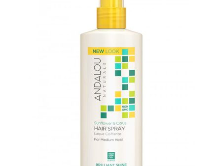 Sunflower & Citrus Brilliant Shine Hair Spray, 8.2 oz, Andalou Naturals on Sale