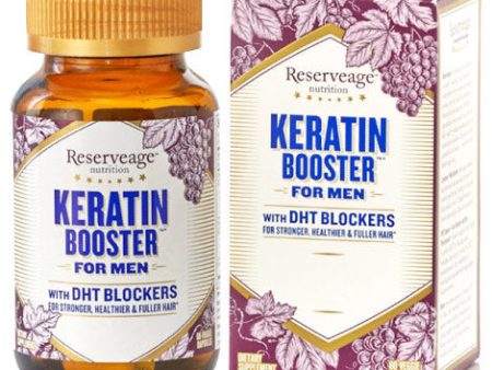 Keratin Booster for Men, Hair Booster with DHT Blockers, 60 Veggie Capsules, ReserveAge Organics For Discount