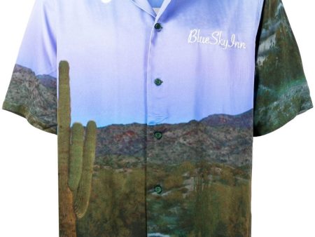 Landscape Print Short-Sleeve Shirt For Sale