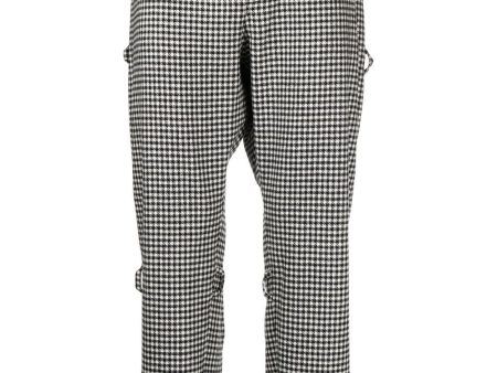 Houndstooth Rear-Zip Tapered Trousers Sale